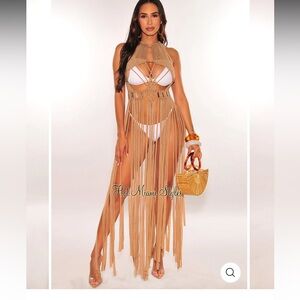 crochet fringe boho cover up